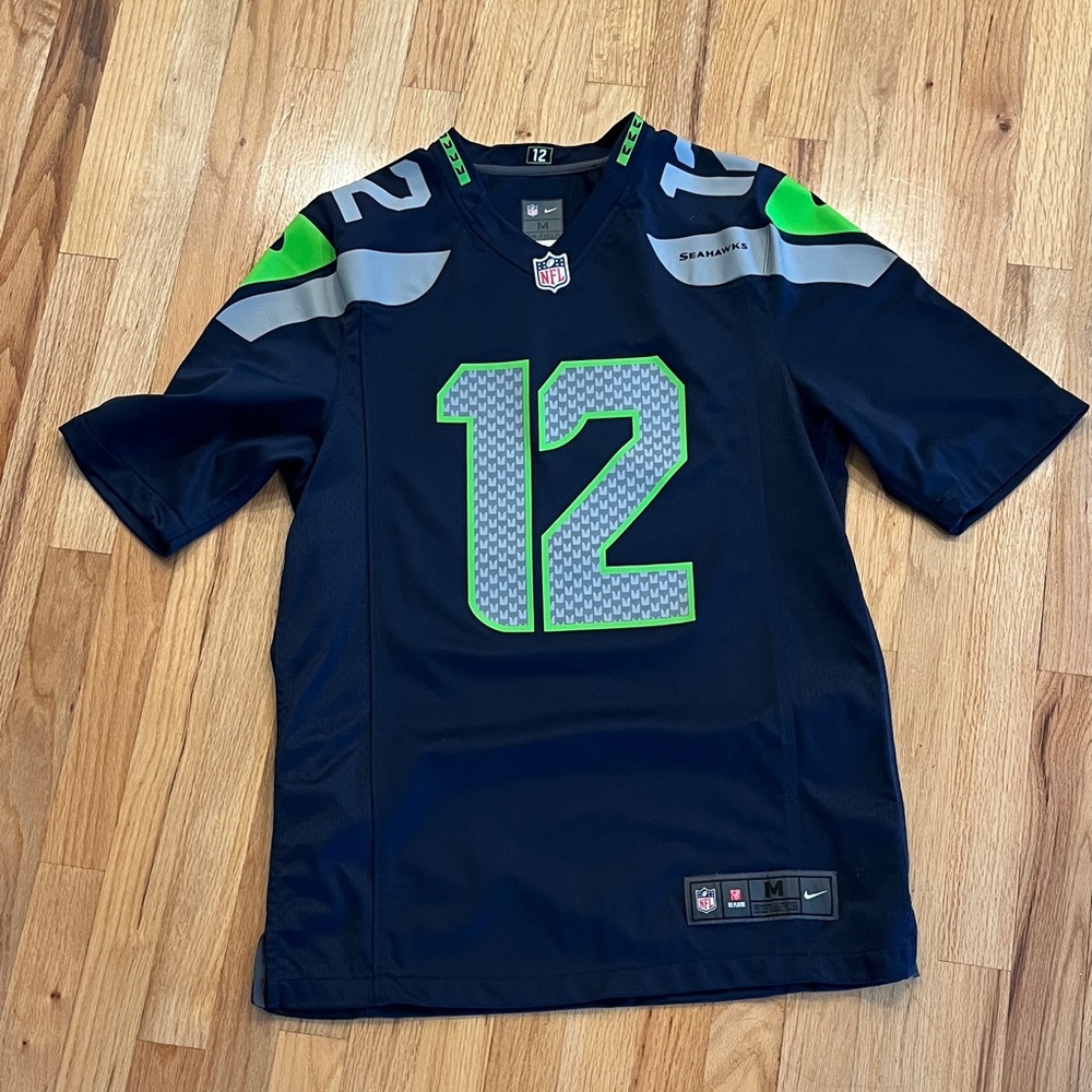 Men’s Nike Seattle Seahawks Navy 12th Man Jersey, medium